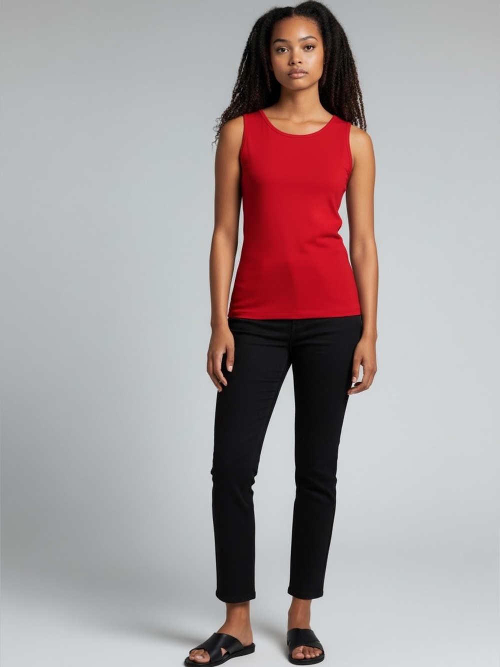 NWOT Classic Red Sleeveless Tank Top by Very Volbracht    size XS